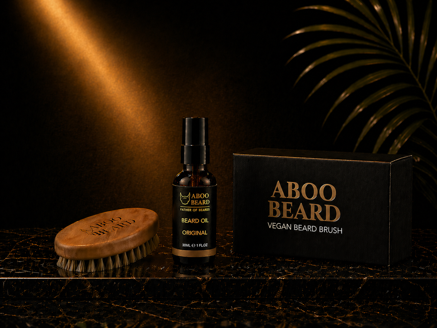 Halal / Vegan Beard Brush & Oil Bundle