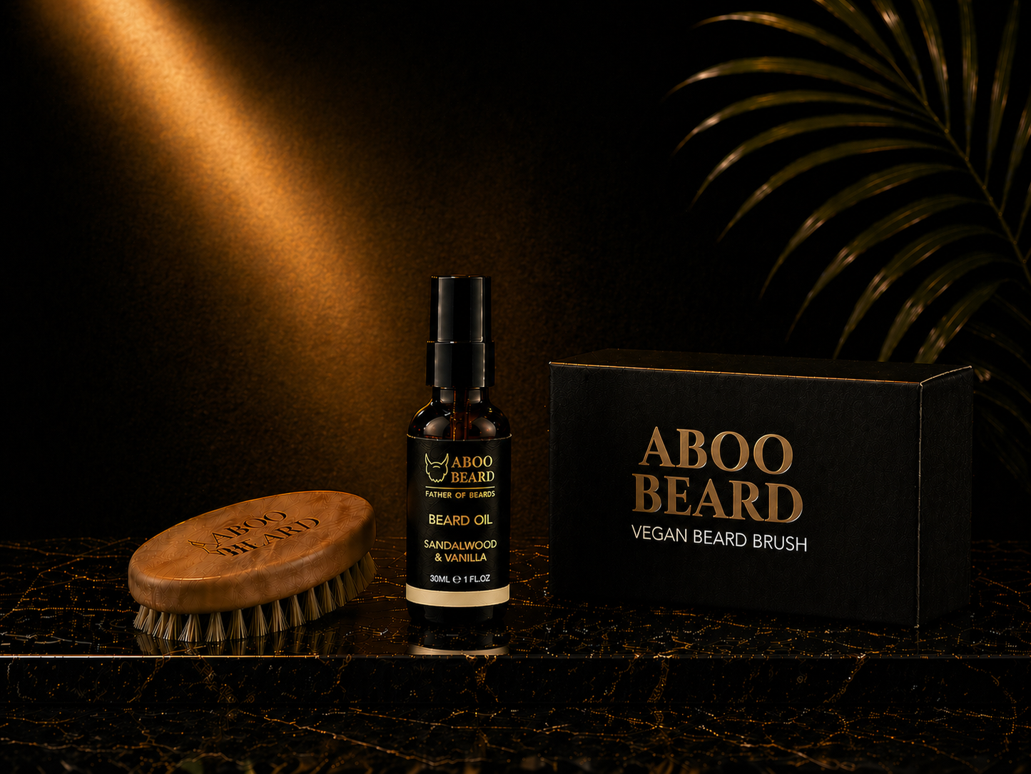 Halal / Vegan Beard Brush & Sandalwood and Vanilla Oil