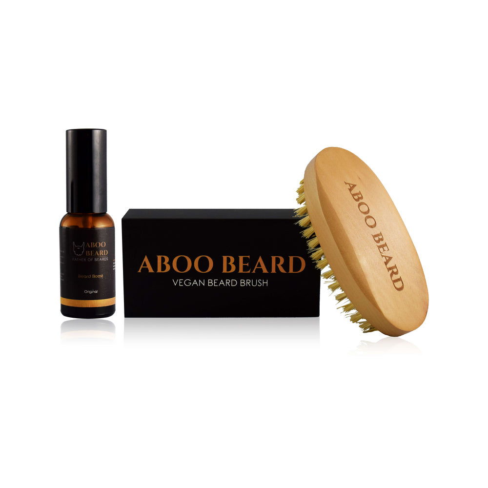 Halal / Vegan Beard Brush & Oil Bundle